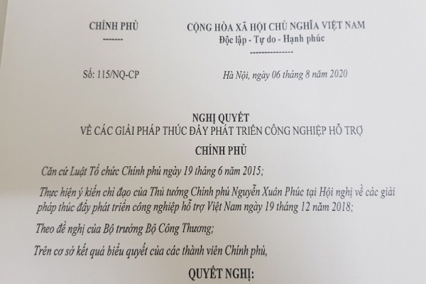 Bộ Công Thương ban hành kế hoạch hành động về các giải pháp thúc đẩy công nghiệp hỗ trợ